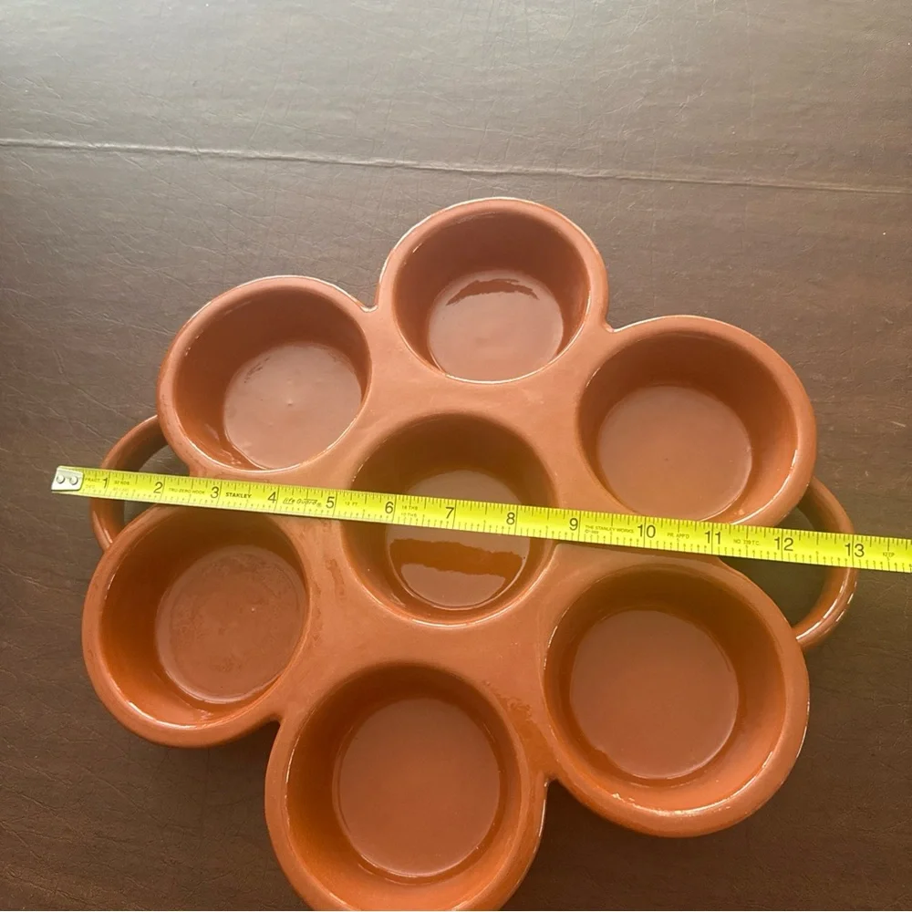 Crate & Barrel Antipasto Serving Platter Tray Terra Cotta; 13”